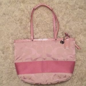 Coach Signature tote canvas pink